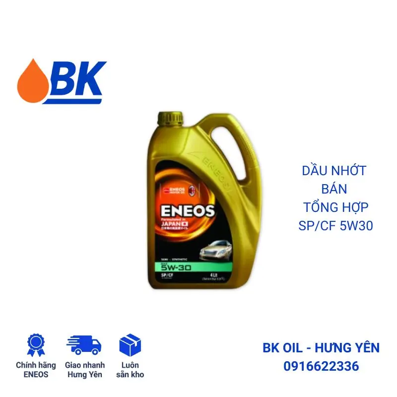 Dầu nhớt bán tổng hợp ENEOS SP/CF 5W-30 can 4L chính hãng BK OIL Phường Đường Hào