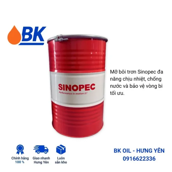 Mỡ bôi trơn Sinopec chịu nhiệt cao cấp bảo vệ vòng bi công nghiệp